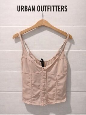 Out From Under Blush Corset-Style Crop Top - Size S